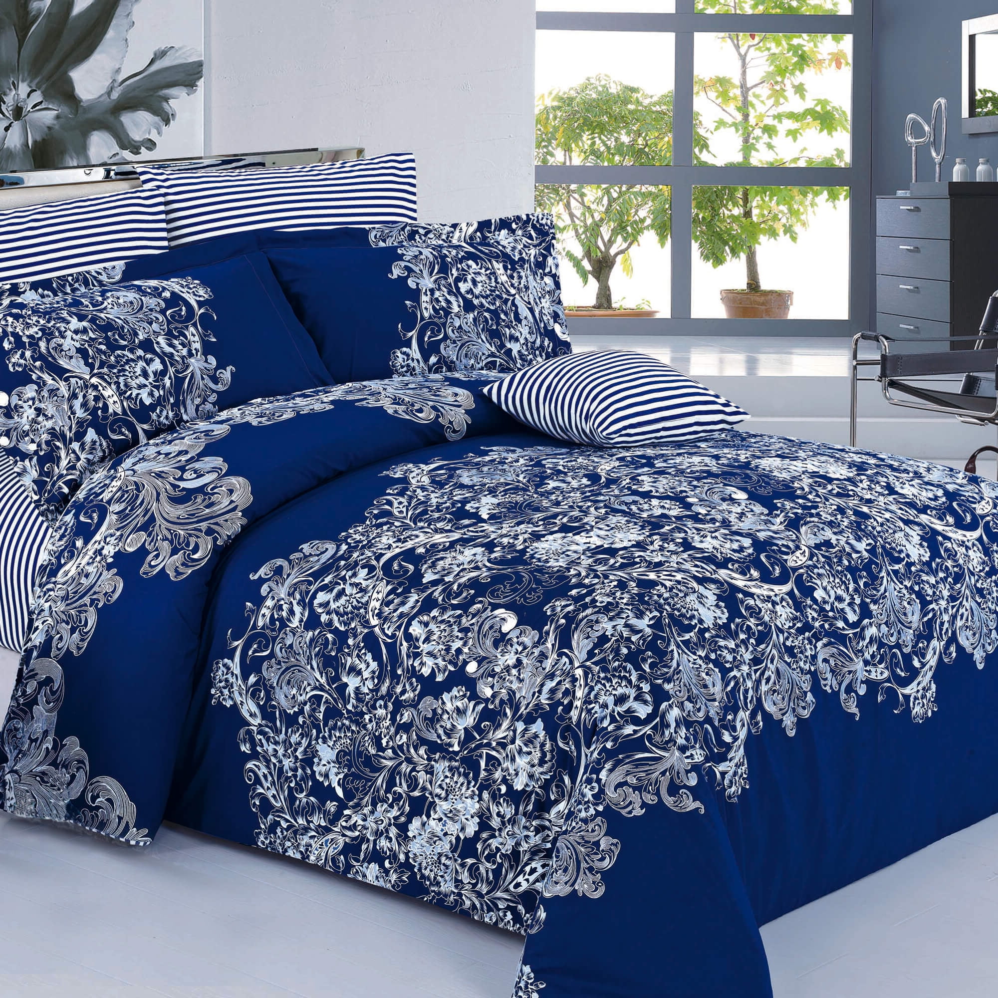 North Home Alexis 100 Cotton Duvet Cover Set Queen
