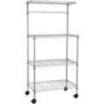 thumbnail image 1 of Kitchen Baker's Rack with Rolling Wheels, Kitchen Microwave Stand Kitchen Storage Shelf Rack Coffee Bar Table, Kitchen Bakers Rack Rolling Microwave Oven Cart Storage Rack Shelving Unit Organizer, 1 of 6