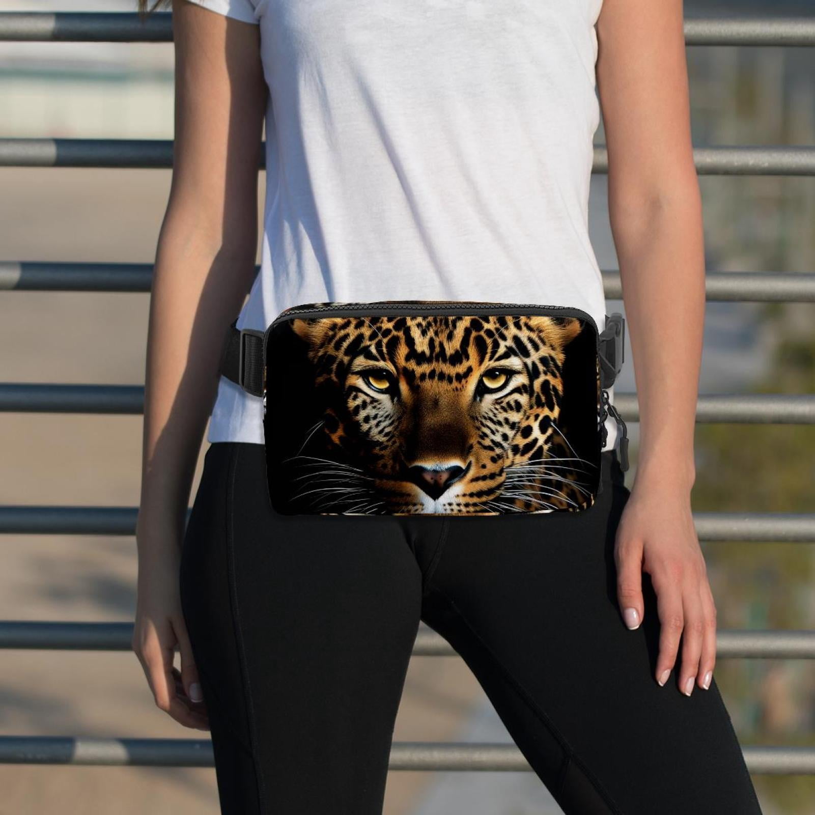 Leopard Lightweight Adjustable Fanny Pack with Extension Strap, Unisex Waist Bag