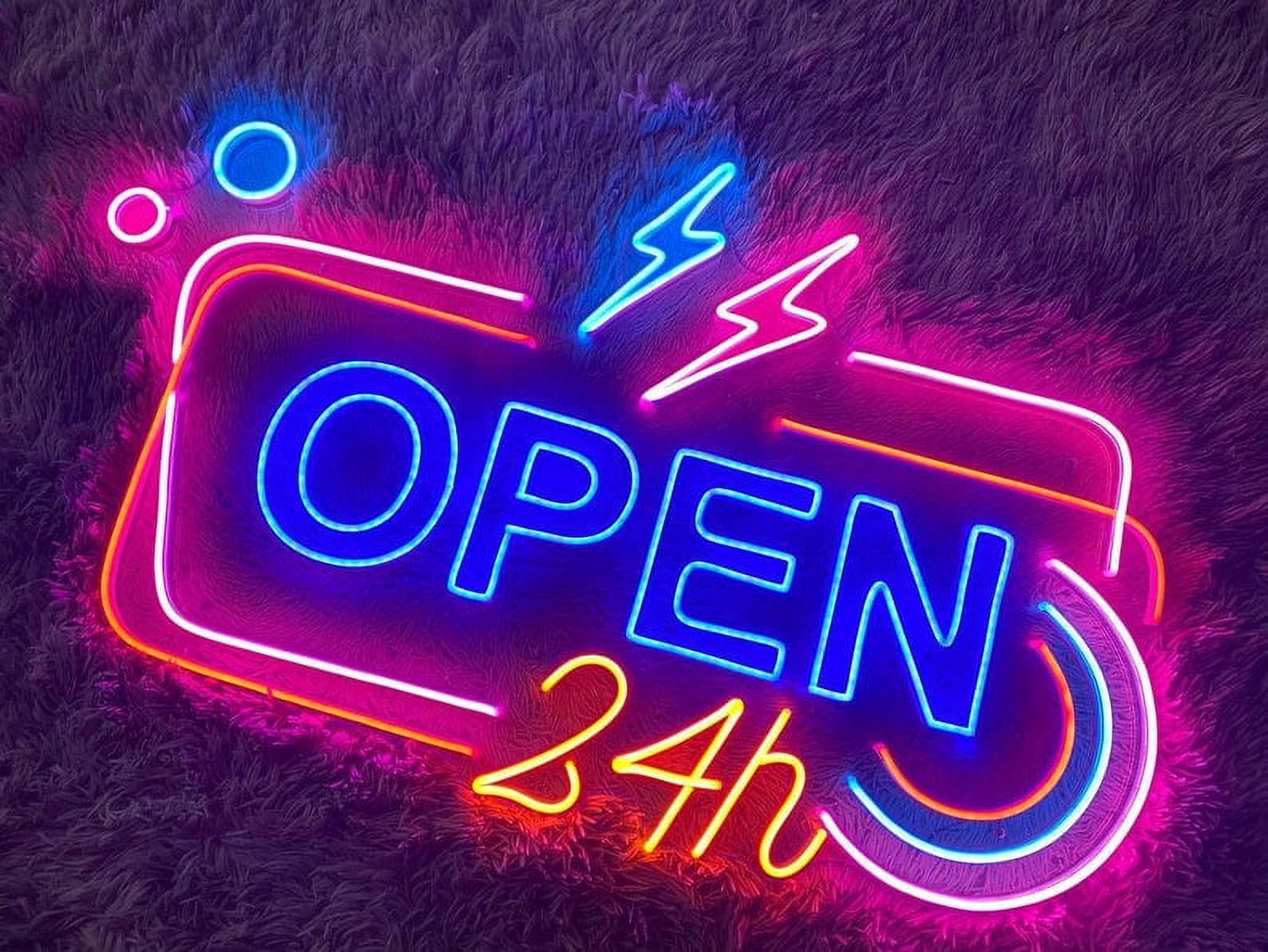 Open 24h Led Sign, Vertical Open Led Sign, Wall Decor, Bar Neon Home Decor