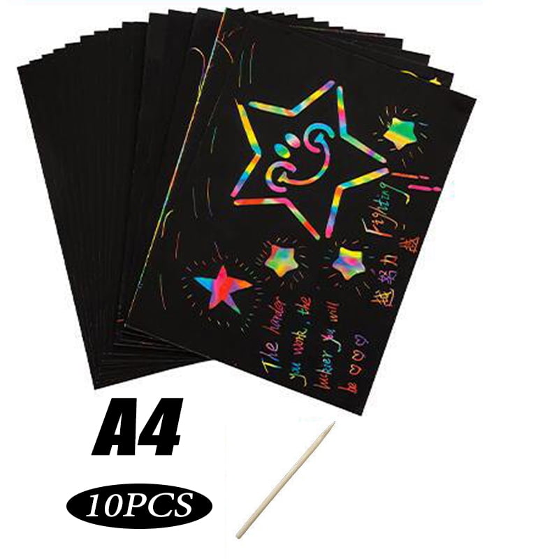 Rainbow Scraping Paper Art Set 10/20/50 Sheets Scratch it Off Paper