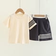 thumbnail image 2 of JUMEYU Pajamas Boys Boys Snug-Fit Cotton Pajama Sleepwear Sets Size 9-10 (Beige,9-10 Years), 2 of 7