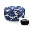 thumbnail image 2 of FBTS Prime Inflatable Footstool Ottoman Navy Leaves Round 21x9 Inch Patio Foot Stools and Ottomans Portable Footrest, 2 of 4