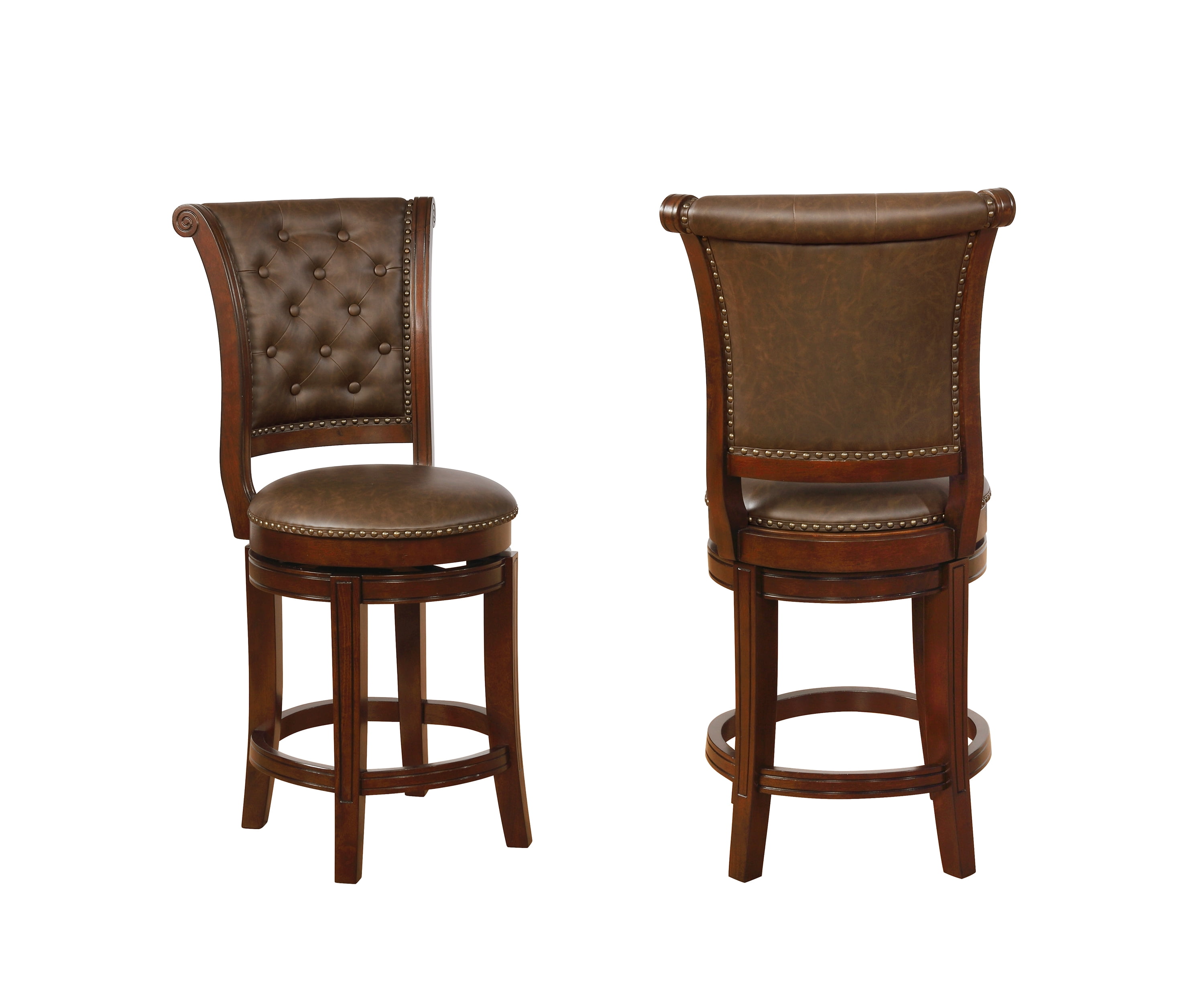 Crown Mark Granville Swivel Counter Height Stool, High Back, 24" Seat