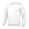 thumbnail image 2 of Men's Basic Color Round Neck Sweatshirt, Loose Fit Casual Youth Pullover Hoodie for Streetwear,White,5XL, 2 of 4