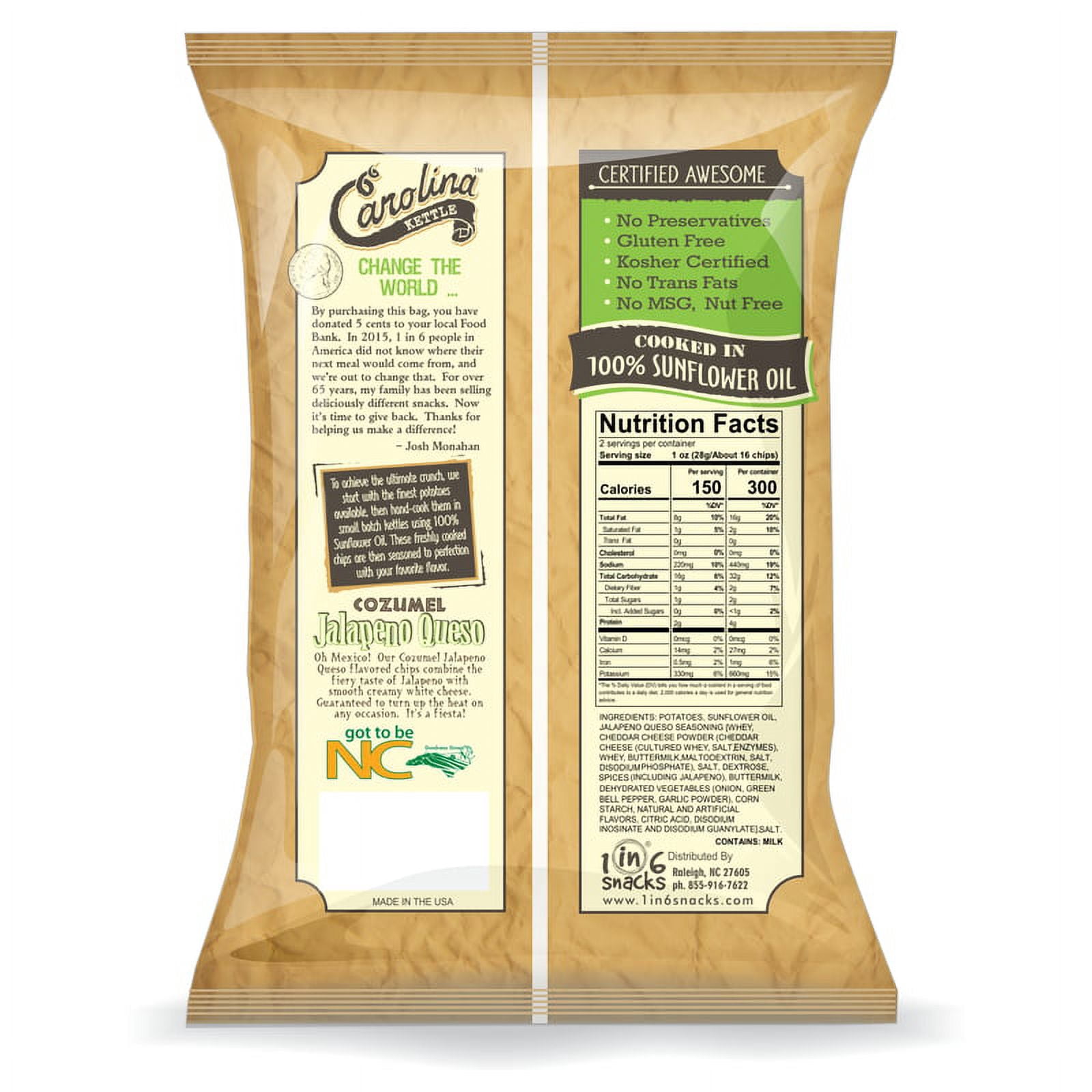 (3 pack) Carolina Kettle Jalapeno Queso 5 ounce