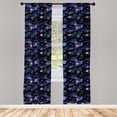 thumbnail image 4 of Ambesonne Galaxy Window Curtains, Outer Space Planets Cosmic, Each 28" W x 84" L, Dark Blue Pink, 4 of 4