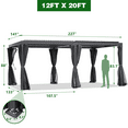 thumbnail image 3 of Hommow Pergola Extérieure à Persiennes 12'x20 Pieds avec Toit en Aluminium Imperméable et Ajustable, 3 of 9