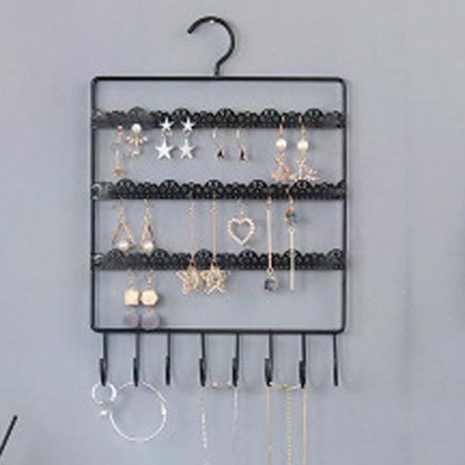 Mango Steam Metal Slim Profile Wall Mounted Jewelry & Earring Organizer,  Black - Walmart.com