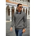 thumbnail image 5 of COOFANDY Mens Quarter Zip Pullover Quilted Sweatshirt Knit Long Sleeve Mock Neck Sweater Polo with Pocket, 5 of 10