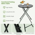thumbnail image 6 of Topbuy 23 Inch Round Bistro Table Patio Folding Cocktail Table w/ Tempered Glass Tabletop Heavy-Duty Metal Frame, 6 of 8