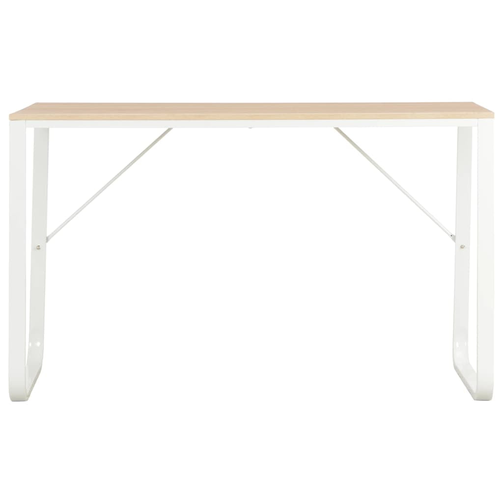 Kepooman Modern Rectangle PC Laptop Study Table for Home Office, 47.2" x 23.6" x 28.7", White & Oak Kepooman Modern Rectangle PC Laptop Study Table for Home Office, 47.2" x 23.6" x 28.7", White & Oak