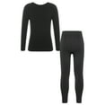 thumbnail image 2 of inlzdz Kids Girls Boys Thermal Underwear Long John Set Long Sleeve Tops with Pantyhose Legging Base Type B Black XL, 2 of 7