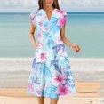 thumbnail image 1 of WILLBEST Vestido Lino Vestido Casual De Mujer Para Salidas Y Para El Hogar Para Usar En La Playa Con Estampado Floral Ajuste Relajado Ideal Para Primavera Verano Y Otoño, 1 of 3