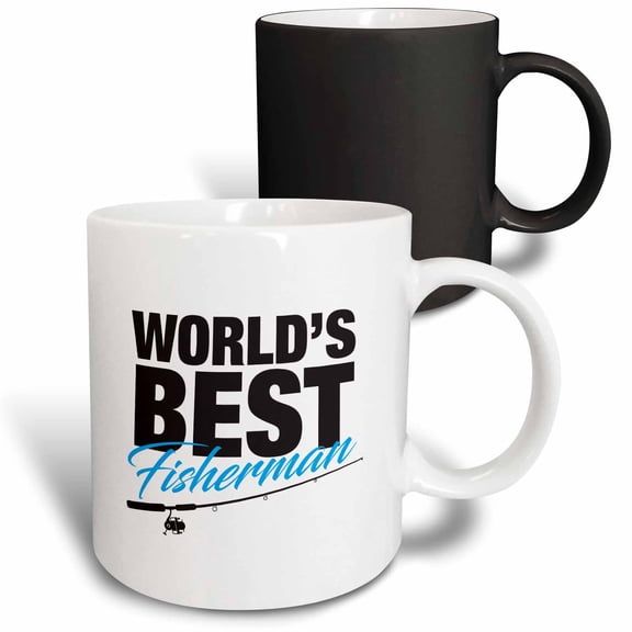 3drose, Worlds Best Fisherman, 11oz Magic Transforming Mug