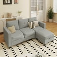 thumbnail image 2 of Sobaniilo Convertible Sectional Sofa Couch,Modern Linen Fabric L-Shaped 3-Seat Sofa Sectional with Reversible Chaise for Small Space (Light Gray), 2 of 7