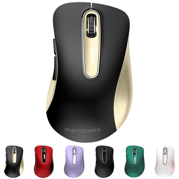 Wireless Mouse, 2.4GHz with USB Receiver, 1200 DPI Optical Tracking, 5 Buttons,Ambidextrous PC/Mac/Laptop - Black