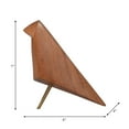 thumbnail image 3 of Modern Geometric Bird Figurine - Handcrafted Mango Wood & Metal Sculpture - Minimalist Home Decor for Office, Bedroom, Living Room - 7" Brown, 3 of 10