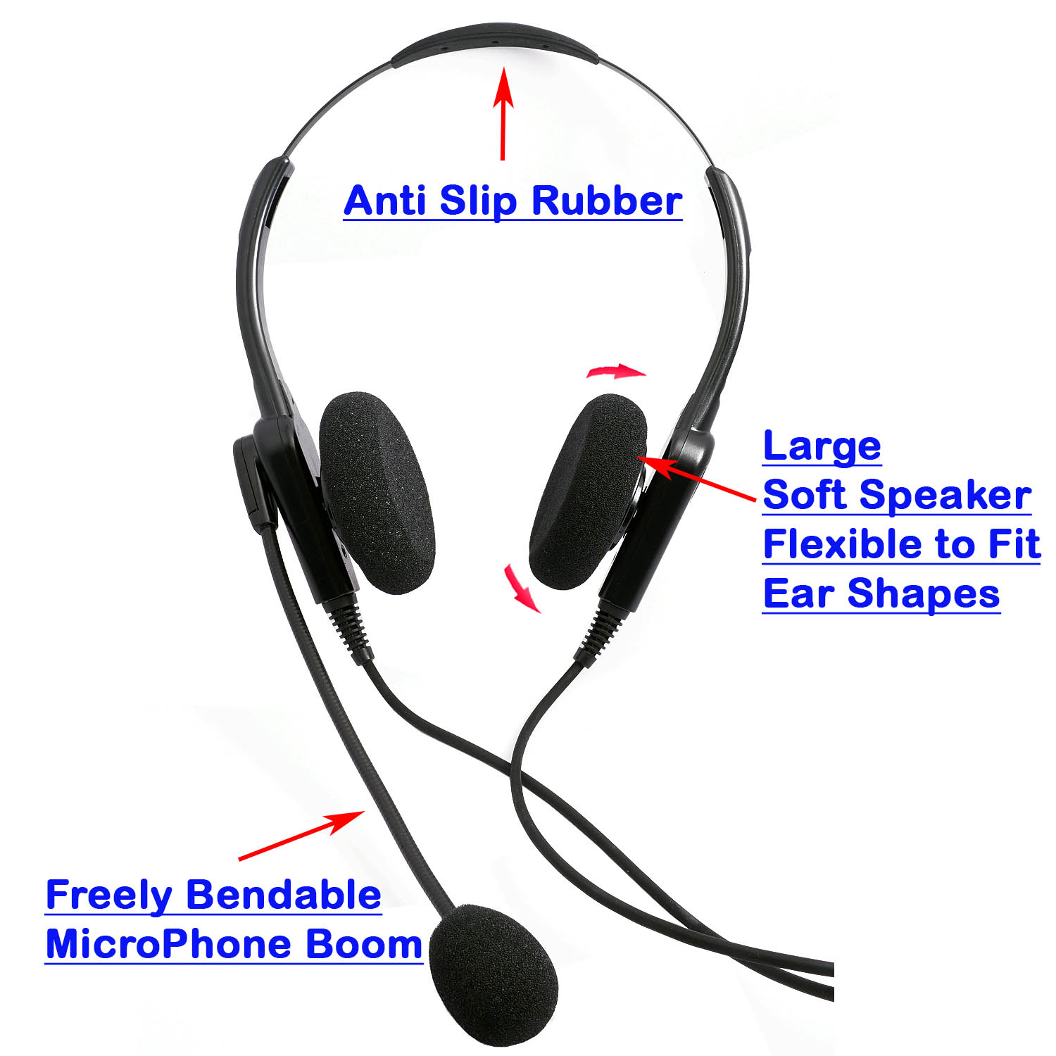 2.5 mm Quick Disconnect Plug Desk Phone headset for Cordless Phone like Vtech, Panasonic for Customer Service - image 5 of 7