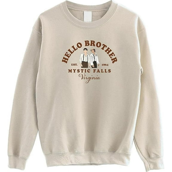 SsofieStore Hello Brother Mystic Falls Virginia Sweatshirt - Salva.tore Vampire Dia.ries Sweatshirt