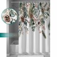 thumbnail image 3 of Fabric Shower Curtain, Christmas Winter Pine Tree Berry Eucalyptus Leaves Bathroom Curtain with 12 Hooks Waterproof No Bad Odor Machine Washable Bath Curtains for Bathroom, Spa Room, 72"x78", 3 of 6
