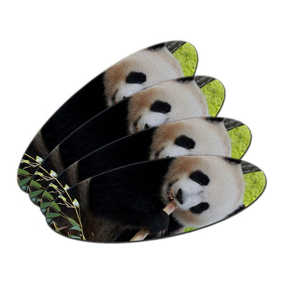 Panda Bear Endangered Double-Sided Oval Nail File Emery Board Set 4 Pack