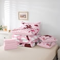 thumbnail image 6 of Feelyou Western Cowgirl Twin Bedding Sets 7pcs, Pink Buffalo Plaid Bedding Comforter Set, 6 of 8