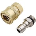 thumbnail image 1 of 1/4'' Pressure Washer Quick Connector Coupler Set Brass High Pressure Washer Fitting Adapter High Pressure Washer Couplers for High Pressure Water Gun, 1 of 5