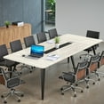 thumbnail image 4 of Furmax 8FT Conference Table for 10 People, 94.49L x 47.24W x 29.92H Inches Large Meeting Table with Cable Grommets, Modern Seminar Boardroom Table for Office Conference Room, Oak, 4 of 7