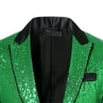 thumbnail image 5 of IWRICH Men's One Button Sequin Dress Suit Jacket Party Festival Tuxedo Sport Coat Z-Green XL, 5 of 9