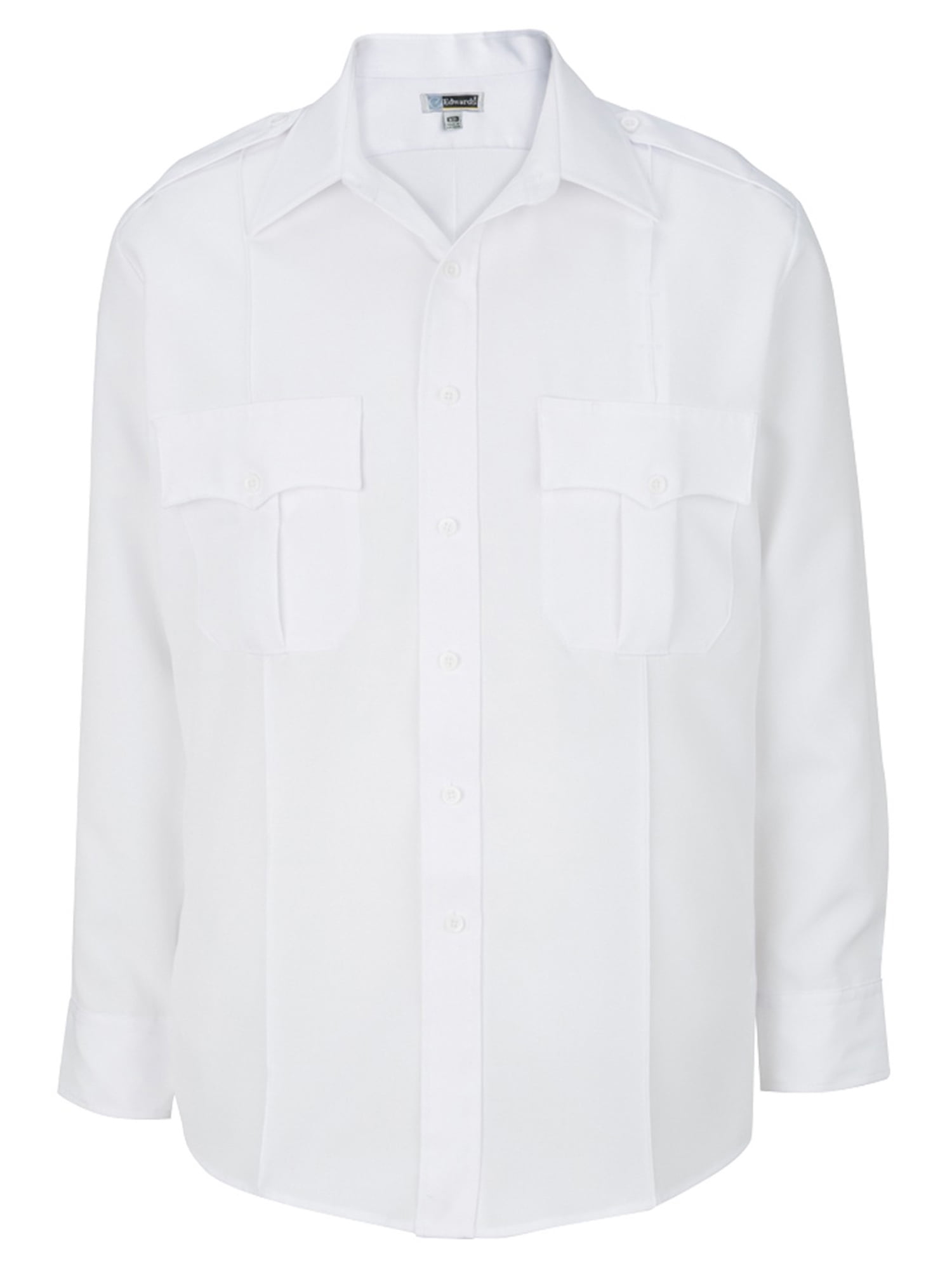L 37 White Edwards Permanent Collar Stays Security Shirt 