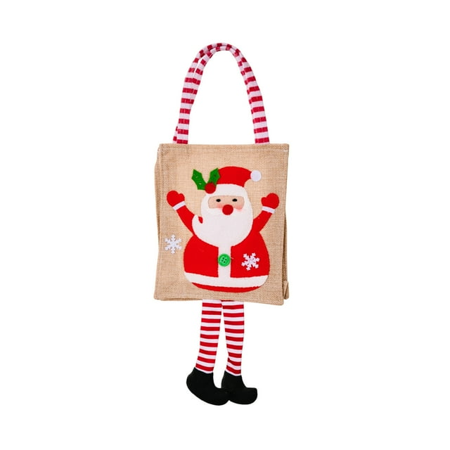 Red Christmas Gift Tote Bag With Sturdy Handle, Reusable Cloth Material And Spacious Interior For Gift Giving And Storage 16.93X5.91X1.18In 0.07Lb