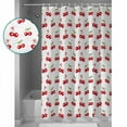 thumbnail image 3 of Shower Curtain Bathroom Set Cherry Farm Fruit Seamless Waterproof Fabric Shower Curtains with Grommets&Hooks Green Leaves Privacy Bath Curtain for Bathtub 72x84in, 3 of 7