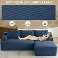 thumbnail image 6 of Aukfa 95" Cloud Sectional Sofa Boneless Couch Modular Sofa Bed for Living Room, 2 Side Pockets, Right Chaise, Blue, 6 of 9