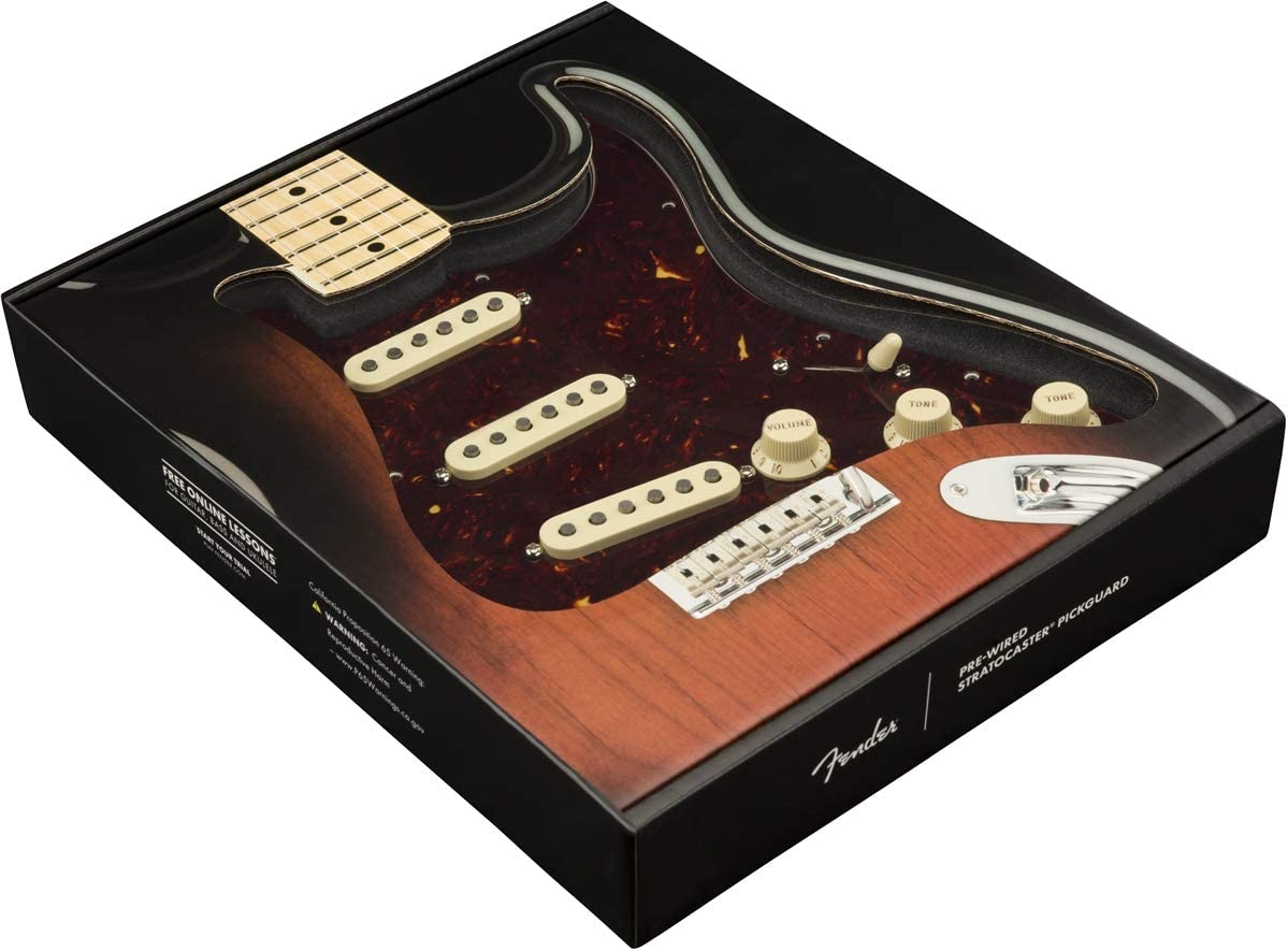 Fender Pre-Wired Strat Pickguard, Custom Shop Texas Special SSS, Tortoise Shell