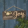 thumbnail image 2 of P. Graham Dunn Choose Joy Magnolia Dark Brown 16 x 6 Inch Pine Wood Carved Hewed Hanging Sign, 2 of 6