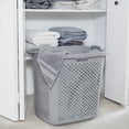 Home Logic XL Lamper Plastic Laundry Basket 2.5 Bushel, Soft Silver