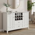 thumbnail image 2 of Simpli Home Bedford 54 inch Wide Solid Wood Transitional Sideboard Buffet and Wine Rack in White, 2 of 9