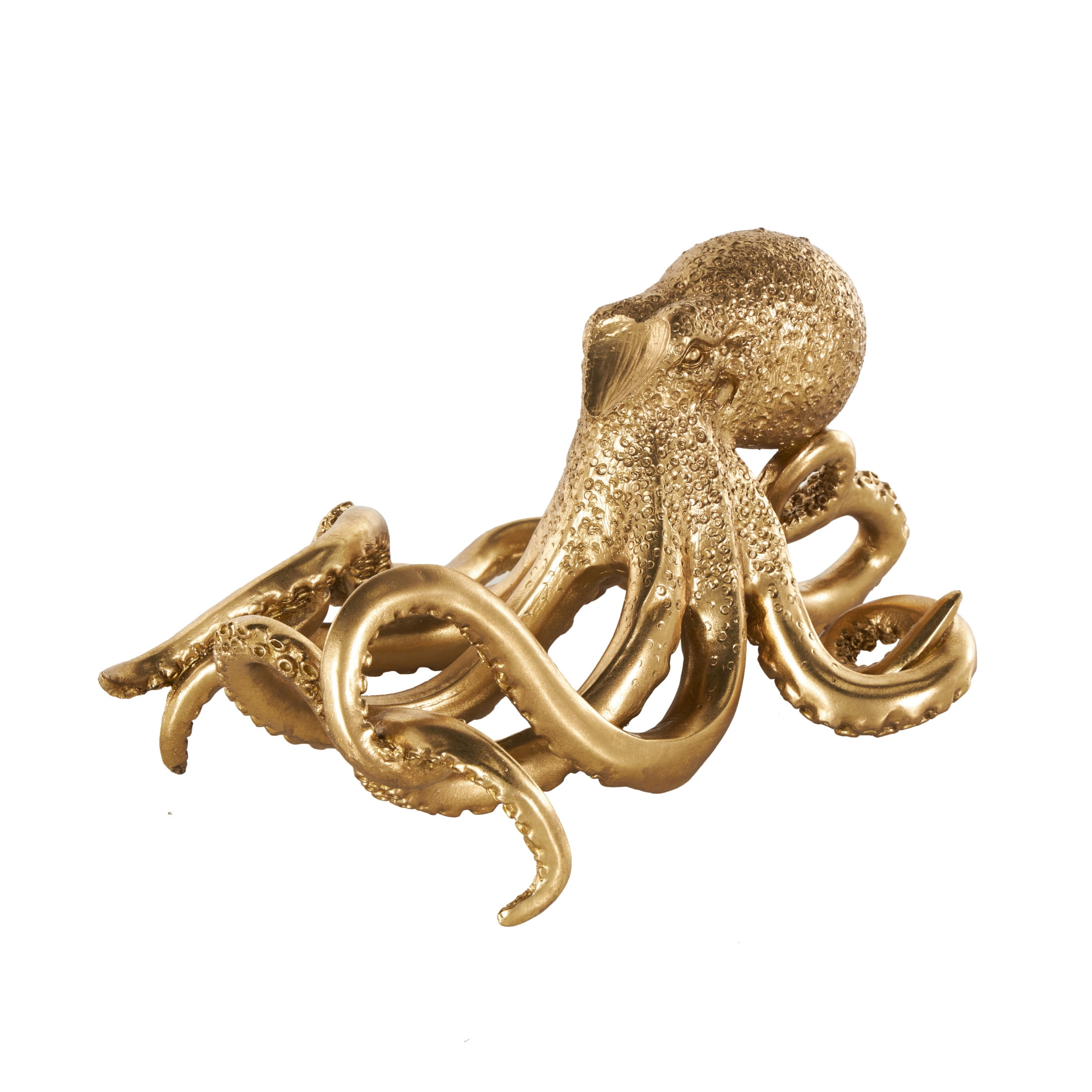 DecMode 10" x 7" Gold Resin Single Bottle Octopus Wine Holder, 1-Piece