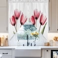 thumbnail image 4 of Pink Tulip Swag Curtain Valance for Windows, X-ray Image Flower Abstract Transparent Floral Window Treatments Short Swag Topper for Kitchen Windows Bathroom Bedroom, 36"x36", 4 of 8