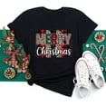 thumbnail image 4 of Ropa Kawaii de Feliz Navidad para mujer, camisa con estampado de patas de perro, camisetas negras de manga corta para mujer, camiseta de Navidad para mujer 2023, 4 of 5