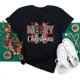 thumbnail image 4 of Ropa Kawaii de Feliz Navidad para mujer, camisa con estampado de patas de perro, camisetas negras de manga corta para mujer, camiseta de Navidad para mujer 2023, 4 of 5