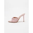 thumbnail image 5 of On feet & in love Women's Satin Pointed Toe Stiletto Mules - Ruched Slip-On Dress Heels with Gold-Tone Hardware, 5 of 8