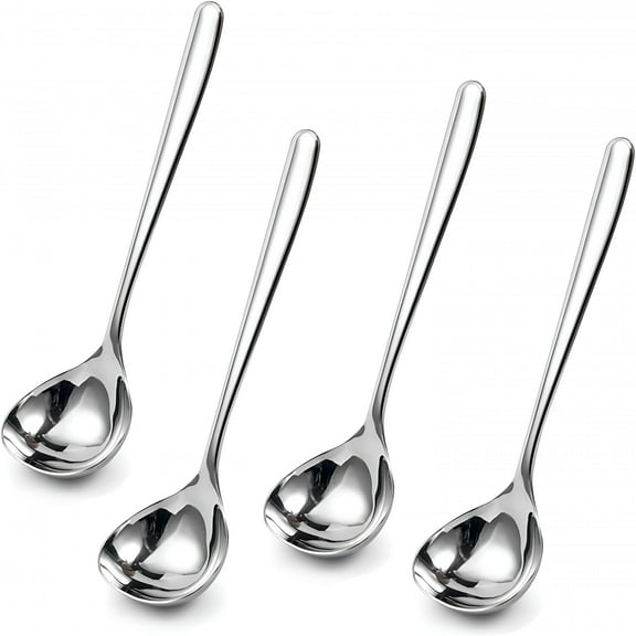 BPPEG 2Pcs/ 4Pcs Soup Ladle Sauce Ladle 304 Stainless Steel Small Serving Ladle Gravy Soup Spoon Ladle - 8 Inches