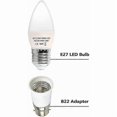 thumbnail image 2 of 10 pieces, high-temperature resistant white PBT b22 bayonet to e27 screw socket adapter for LED and halogen bulbs, 2 of 5