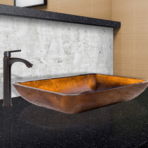 Vigo Rectangular Russet Glass Vessel Sink And Linus Faucet Set Antique Rubbed Bronze Com - Vigo Rectangular Russet Glass Vessel Bathroom Sink Vigo Rectangular Russet Glass Vessel Sink And Linus Faucet Set Antique Rubbed Bronze Com - Vigo Rectangular Russet Glass Vessel Bathroom Sink