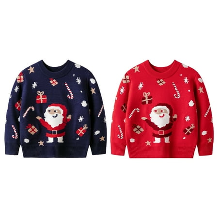 

Christmas Sweater for Toddlers Crewneck Long Sleeve Cotton Pullover Unisex