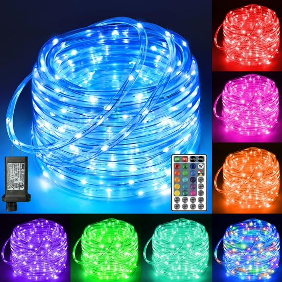 Luces tipo cuerda Ollny, 30 m, 300 LED, 18 colores, resistentes al agua