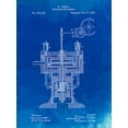 thumbnail image 2 of Borders, Cole 19x24 White Modern Wood Framed Museum Art Print Titled - PP1094-Faded Blueprint Tesla Reciprocating Engine Poster, 2 of 4