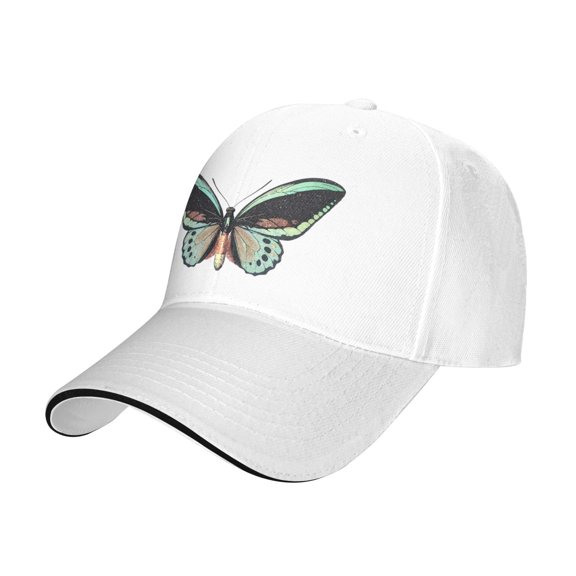 Baseball Caps The Greenish-purple Butterfly Printing Dad Hat Sport Hats for Men,Women Teen Graphic,Cool,Fashion,Trendy,Casual} Adjustable for Snapbacks White One Size